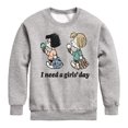 thumbnail image 1 of Peanuts - I Need A Girls Day - Toddler & Youth Crewneck Fleece Sweatshirt, 1 of 6