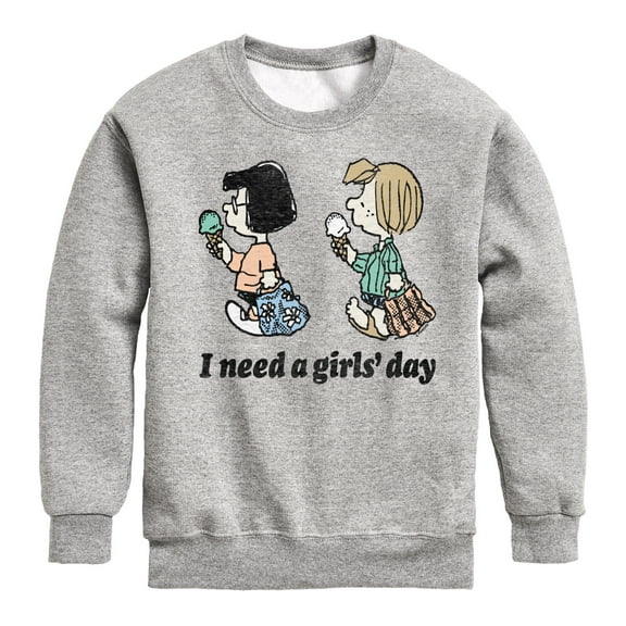 Peanuts - I Need A Girls Day - Toddler & Youth Crewneck Fleece Sweatshirt