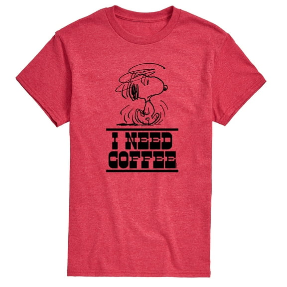 Peanuts - I Need Coffee Snoopy - Men's Short Sleeve Graphic T-Shirt