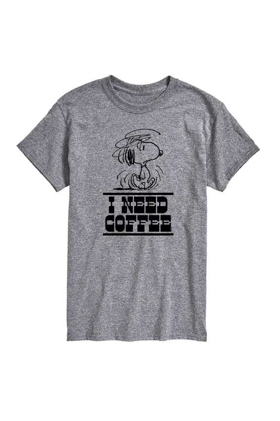 - Need Coffee Snoopy - Men's Short Sleeve Graphic T-Shirt
