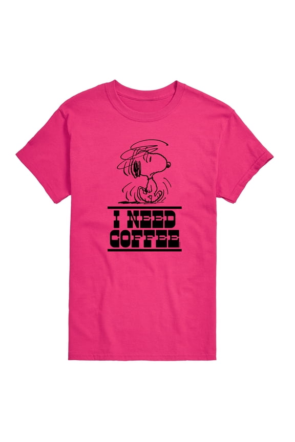 - I Need Coffee Snoopy - Men's Short Sleeve Graphic T-Shirt