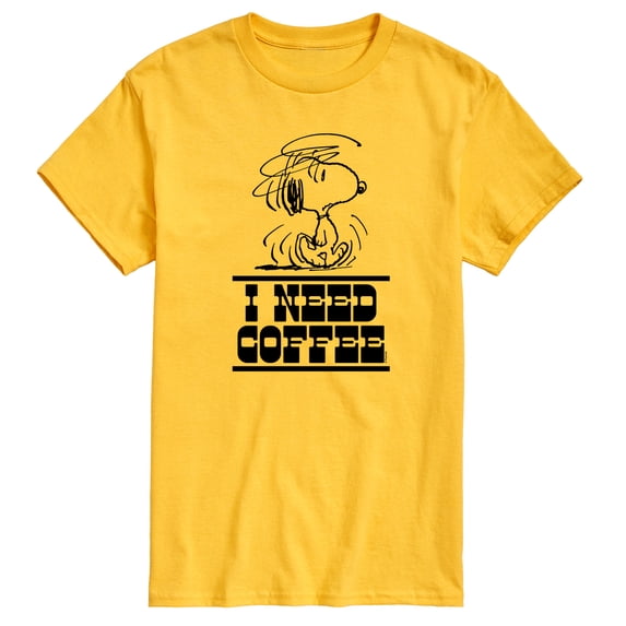 Peanuts - I Need Coffee Snoopy - Men's Short Sleeve Graphic T-Shirt