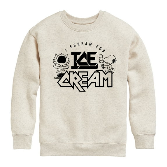 Peanuts - I Scream For Ice Cream - Toddler And Youth Crewneck Fleece Sweatshirt