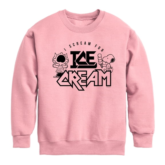Peanuts - I Scream For Ice Cream - Toddler And Youth Crewneck Fleece Sweatshirt