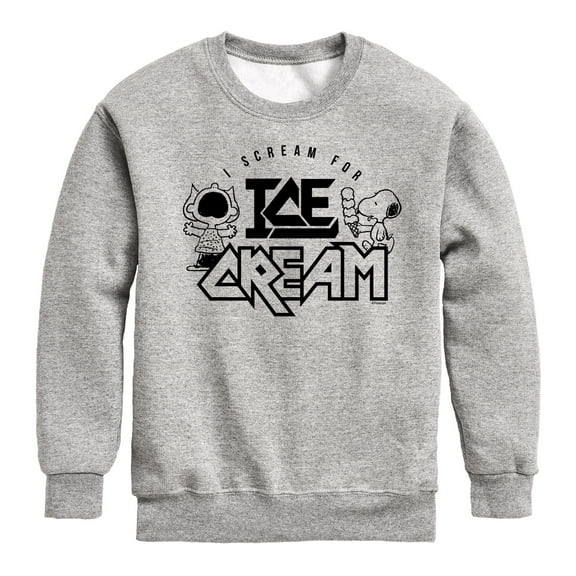 Peanuts - I Scream For Ice Cream - Toddler And Youth Crewneck Fleece Sweatshirt