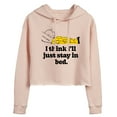 thumbnail image 1 of Peanuts - I Think I'll Stay In Bed - Juniors Cropped Pullover Hoodie, 1 of 6