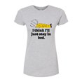 thumbnail image 1 of Peanuts - I Think I'll Stay In Bed - Juniors Fitted Graphic T-Shirt, 1 of 6