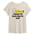 thumbnail image 1 of Peanuts - I Think I'll Stay In Bed - Juniors Ideal Flowy Muscle T-Shirt, 1 of 6