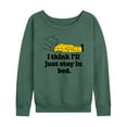 thumbnail image 1 of Peanuts - I Think I'll Stay In Bed - Women's Lightweight French Terry Long Sleeve Shirt, 1 of 6