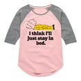 thumbnail image 1 of Peanuts - I Think Ill Stay In Bed - Toddler & Youth Girls Raglan Graphic T-Shirt, 1 of 6