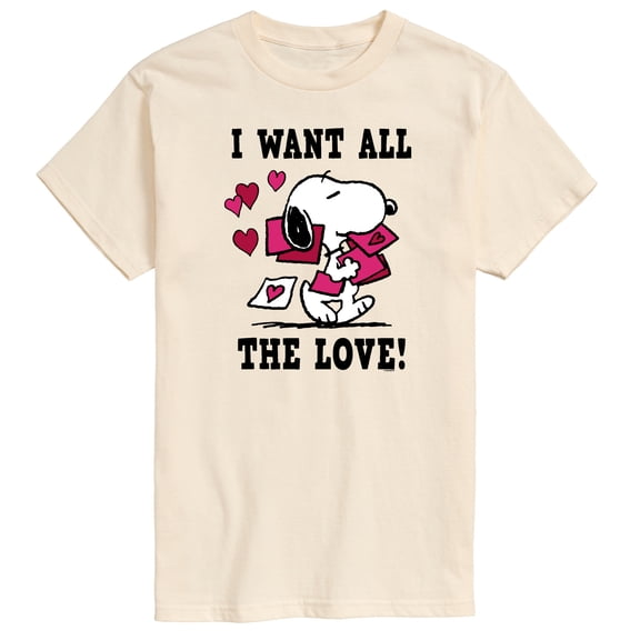 Peanuts - I Want All the Love! - Men's Short Sleeve Graphic T-Shirt