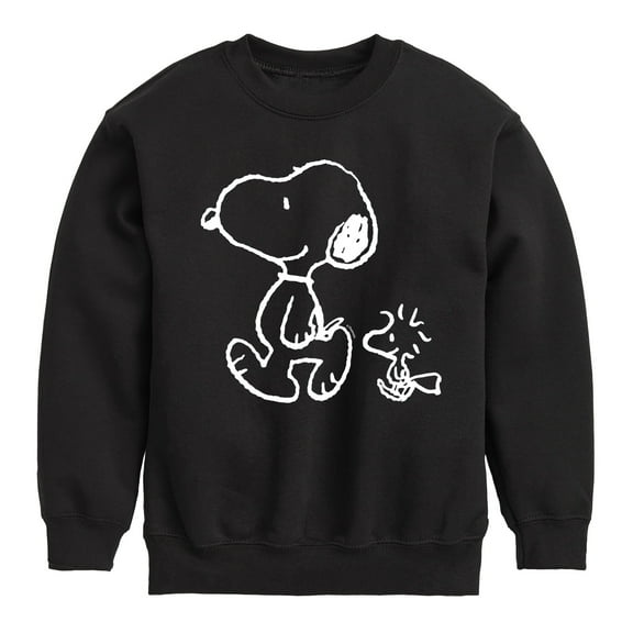 Peanuts - I'll Follow You - Snoopy & Woodstock - Toddler & Youth Crewneck Fleece Sweatshirt