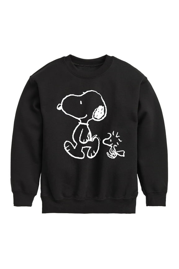 - I'll Follow You - Snoopy & Woodstock - Toddler & Youth Crewneck Fleece Sweatshirt