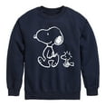 thumbnail image 1 of Peanuts - I'll Follow You - Snoopy & Woodstock - Toddler & Youth Crewneck Fleece Sweatshirt, 1 of 5
