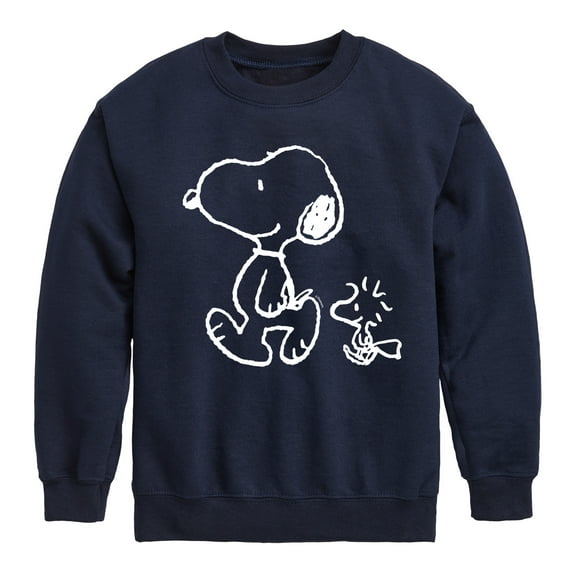 Peanuts - I'll Follow You - Snoopy & Woodstock - Toddler & Youth Crewneck Fleece Sweatshirt