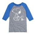 thumbnail image 1 of Peanuts - I'll Follow You - Snoopy & Woodstock - Toddler & Youth Raglan Graphic T-Shirt, 1 of 4