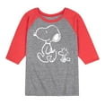 thumbnail image 1 of Peanuts - I'll Follow You - Snoopy & Woodstock - Toddler & Youth Raglan Graphic T-Shirt, 1 of 1