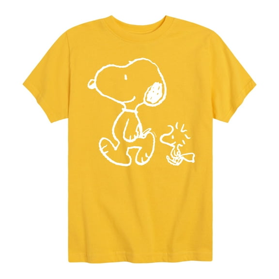 Peanuts - I'll Follow You - Snoopy & Woodstock - Toddler & Youth Short Sleeve Graphic T-Shirt