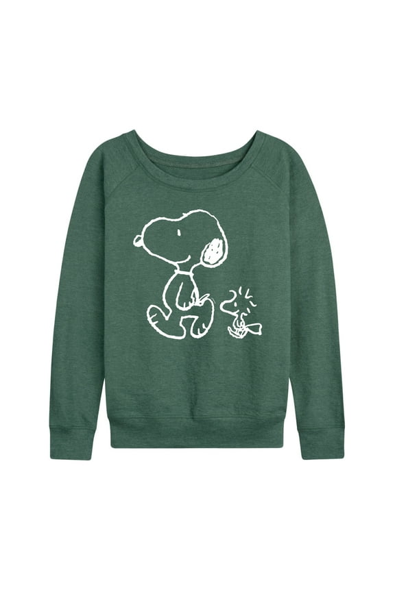 - Snoopy Woodstock Walk - Women's Lightweight French Terry Long Sleeve Shirt