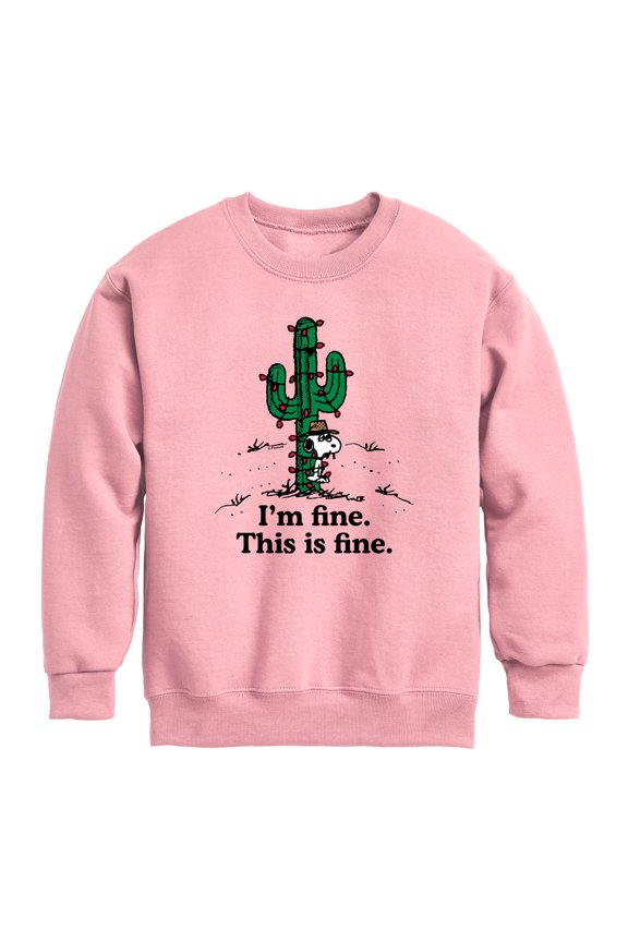 - I'm Fine Spike - Youth Boys Crew Fleece Sweatshirt