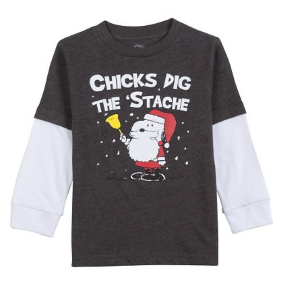 Peanuts Infant Toddler Boys Snoopy Dog Christmas Shirt Chicks