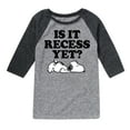 thumbnail image 1 of Peanuts - Is It Recess - Toddler And Youth Raglan Graphic T-Shirt, 1 of 5