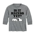 thumbnail image 1 of Peanuts - Is It Recess Yet - Toddler And Youth Long Sleeve Graphic T-Shirt, 1 of 6