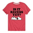 thumbnail image 1 of Peanuts - Is It Recess Yet - Toddler And Youth Short Sleeve Graphic T-Shirt, 1 of 6