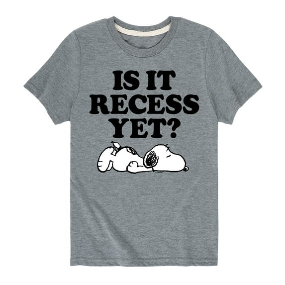 Peanuts - Is It Recess Yet - Toddler And Youth Short Sleeve Graphic T-Shirt