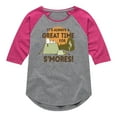 thumbnail image 1 of Peanuts - It's Always A Great Time For Smores - Toddler And Youth Girls Raglan Graphic T-Shirt, 1 of 6
