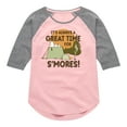 thumbnail image 1 of Peanuts - It's Always A Great Time For Smores - Toddler And Youth Girls Raglan Graphic T-Shirt, 1 of 5
