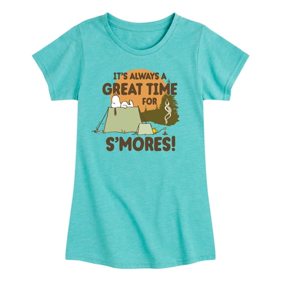Peanuts - It's Always A Great Time For Smores - Toddler And Youth Girls Short Sleeve Graphic T-Shirt