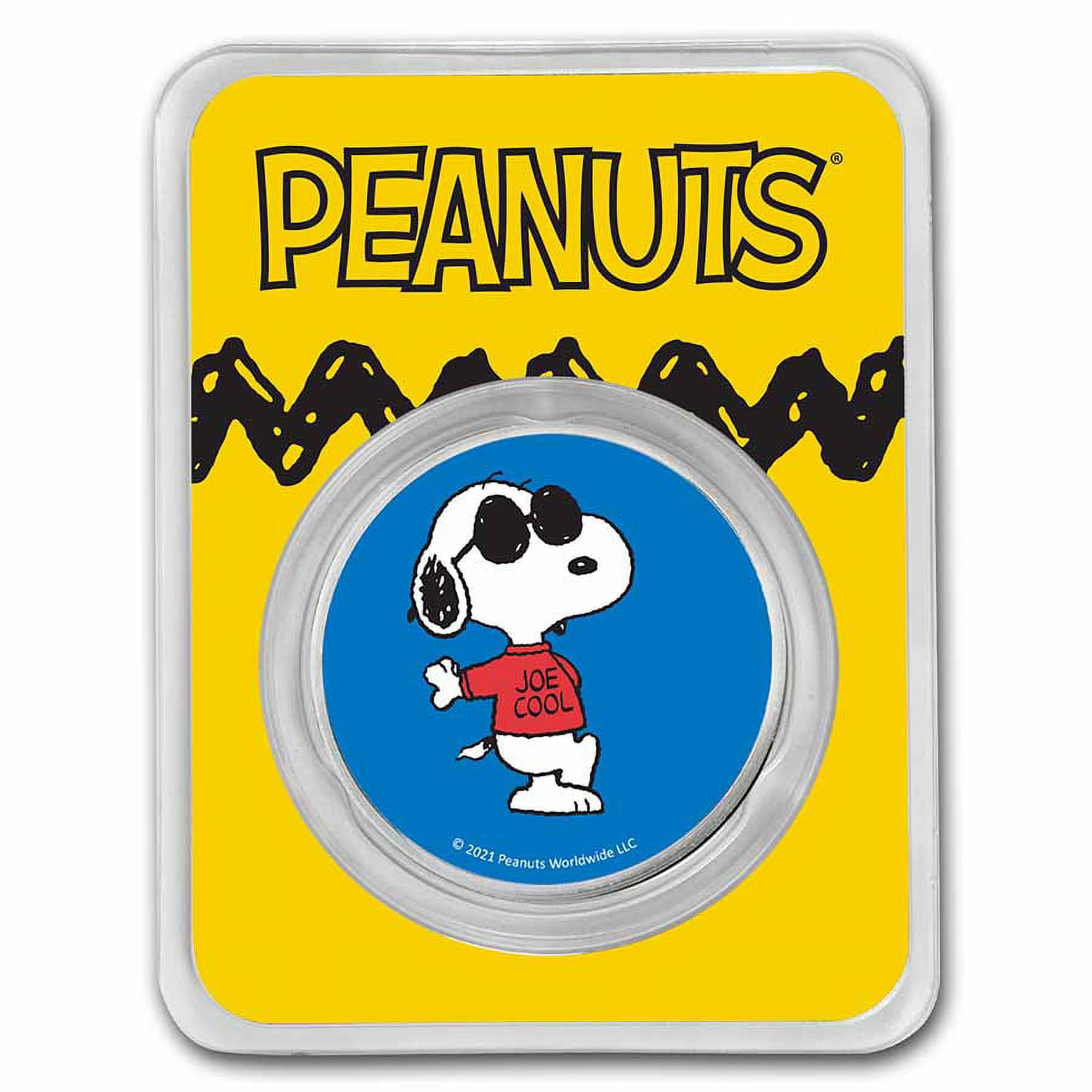 Peanuts® Joe Cool 50th Anniversary 1 oz Colorized Silver Peanuts® Joe Cool 50th Anniversary 1 oz Colorized Silver