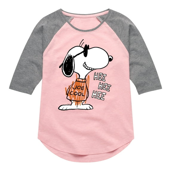 Peanuts - Joe Cool Hee Hee Hee - Youth Girls Raglan Tee