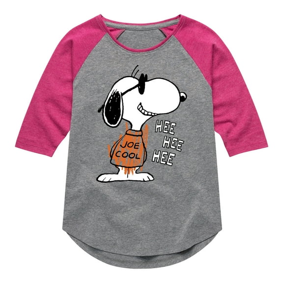 Peanuts - Joe Cool Hee Hee Hee - Youth Girls Raglan Tee