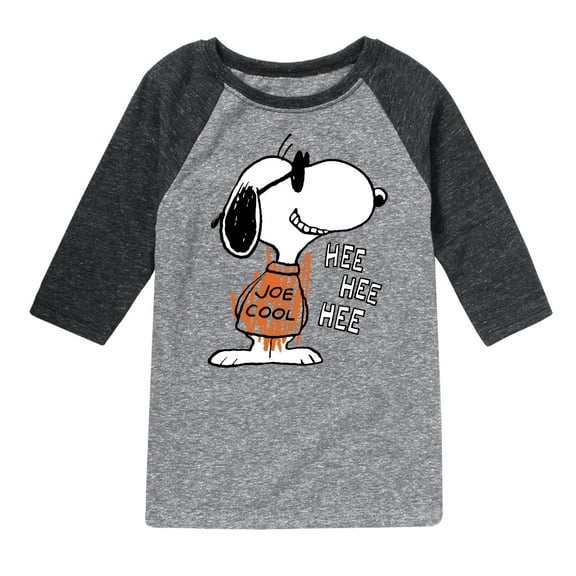 Peanuts - Joe Cool Hee Hee Hee - Youth Raglan Tee
