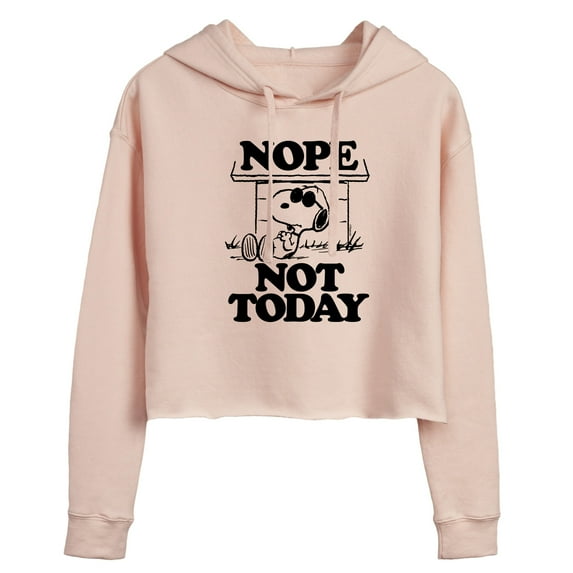 Peanuts - Joe Cool Nope Not Today - Juniors Cropped Pullover Hoodie