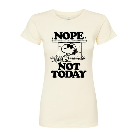 Peanuts - Joe Cool Nope Not Today - Juniors Fitted Graphic T-Shirt