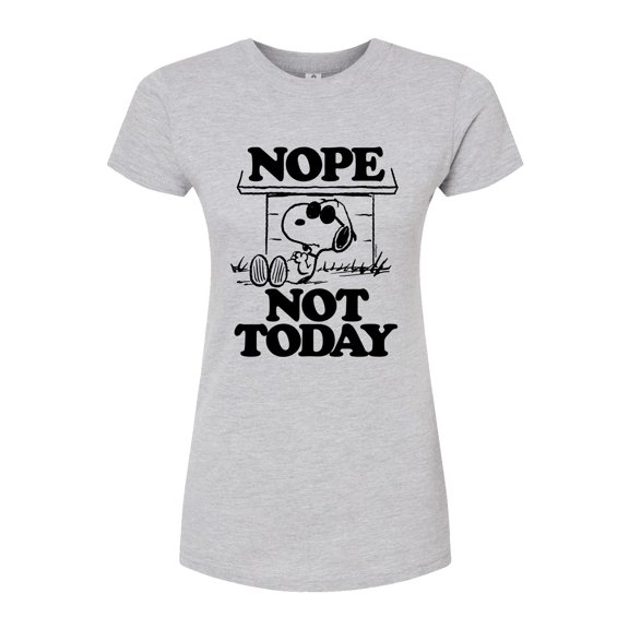 Peanuts - Joe Cool Nope Not Today - Juniors Fitted Graphic T-Shirt