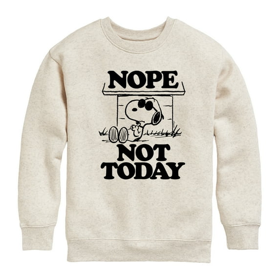 Peanuts - Joe Cool Nope Not Today - Toddler & Youth Crewneck Fleece Sweatshirt