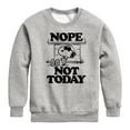 thumbnail image 1 of Peanuts - Joe Cool Nope Not Today - Toddler & Youth Crewneck Fleece Sweatshirt, 1 of 6