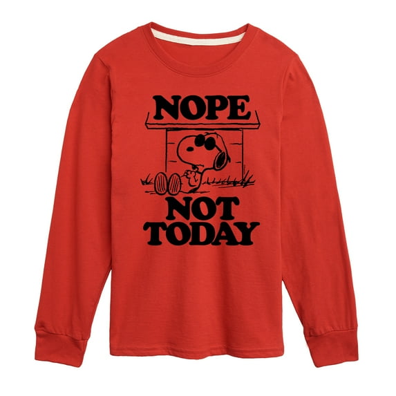Peanuts - Joe Cool Nope Not Today - Toddler & Youth Long Sleeve Graphic T-Shirt