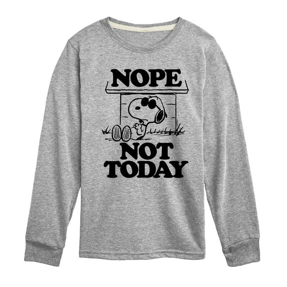 Peanuts - Joe Cool Nope Not Today - Toddler & Youth Long Sleeve Graphic T-Shirt