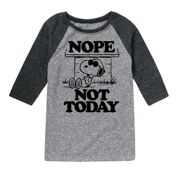 Peanuts - Joe Cool Nope Not Today - Toddler & Youth Raglan Graphic T-Shirt