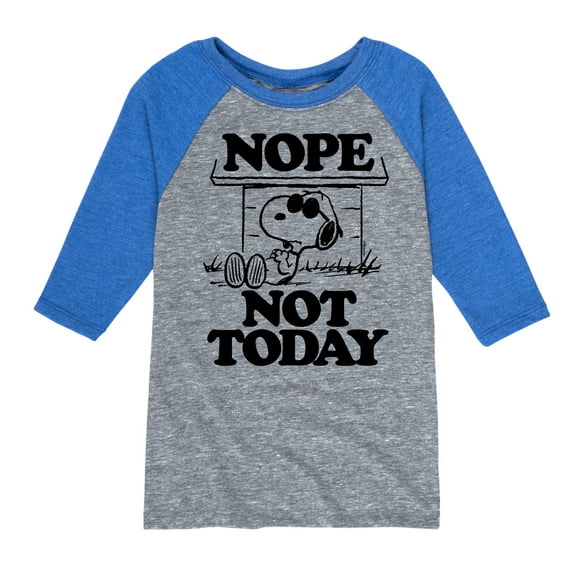 Peanuts - Joe Cool Nope Not Today - Toddler & Youth Raglan Graphic T-Shirt