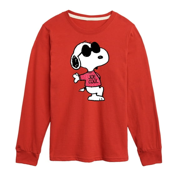 Peanuts - Joe Cool Pattern - Toddler And Youth Long Sleeve Graphic T-Shirt