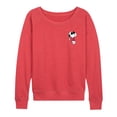 thumbnail image 1 of Peanuts - Joe Cool Pattern Women's Lightweight French Terry Wide Neck Long Sleeve Graphic Shirt, 1 of 4