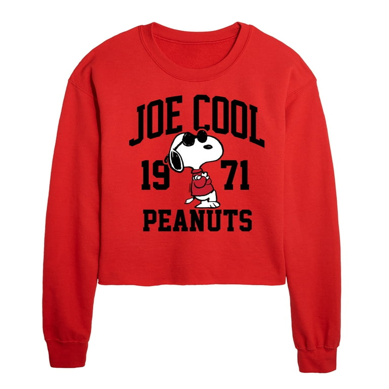 Peanuts Joe Cool Peanuts Juniors Cropped Crew Neck Sweatshirt