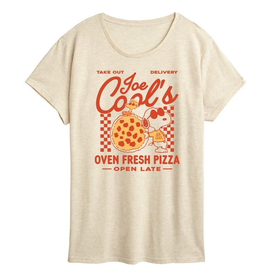 Peanuts - Joe Cool Pizza Snoopy - Women's Short Sleeve Graphic T-Shirt