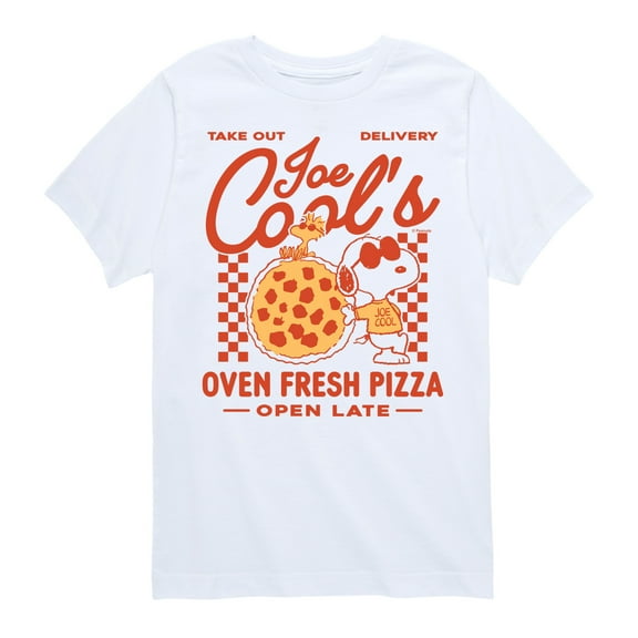 Peanuts - Joe Cool Pizza - Toddler and Youth Short Sleeve Graphic T-Shirt